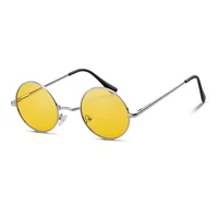 Trendy Round Polarized Sunglasses High Quality Brand Design Vintage Party Men Circle Small Frame Women Yellow Shades Sun Glasses 1