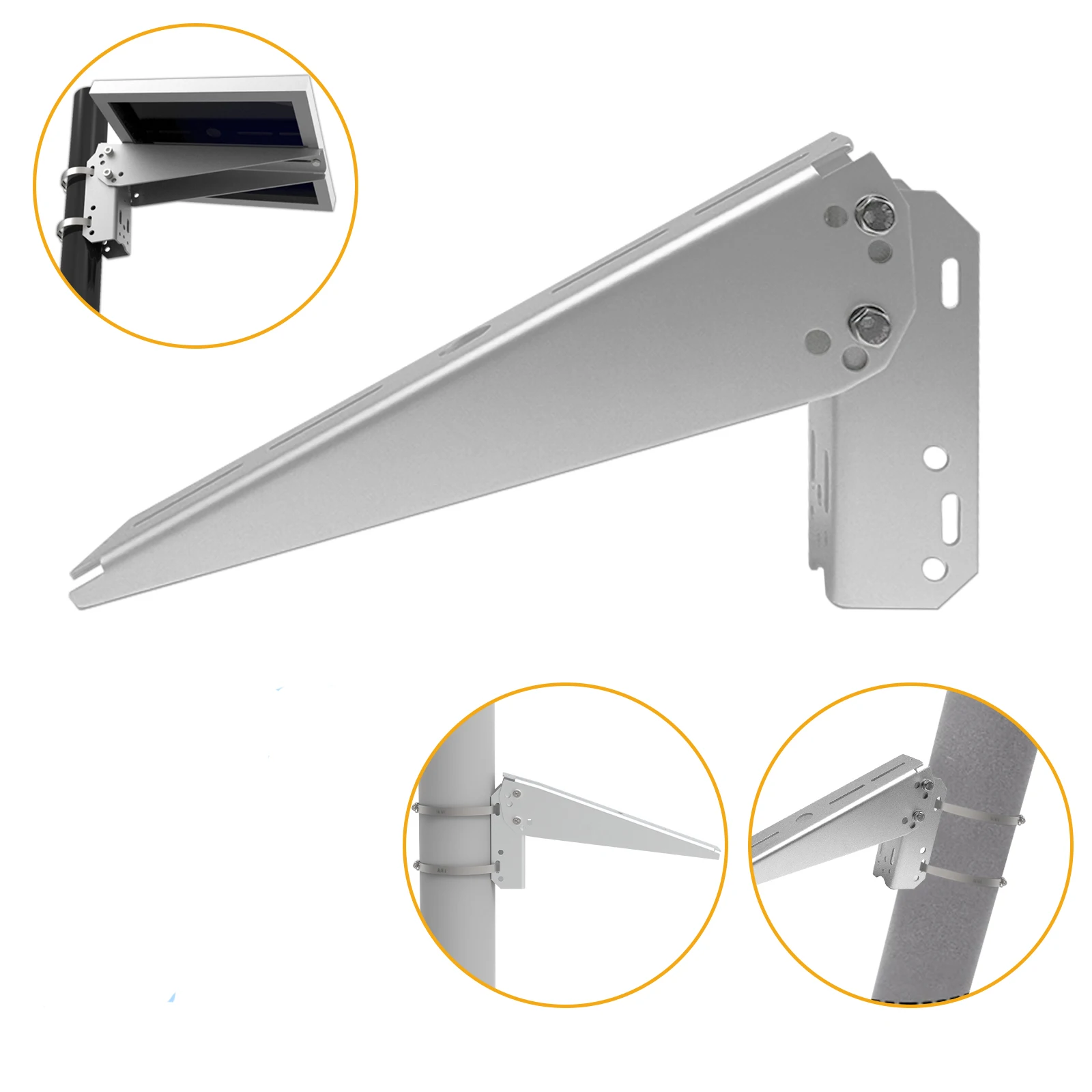 Universal Solar panel pole mounting bracket kit single pole pv ...