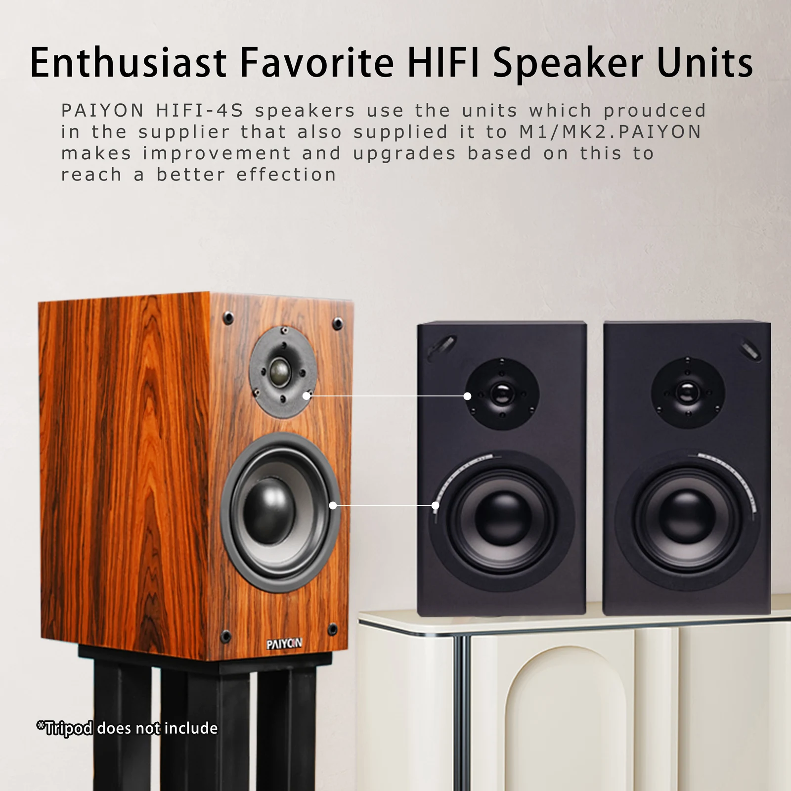 Genuined PAIYON HIFI-4S Passive Bookshelf Speakers Two Way Built