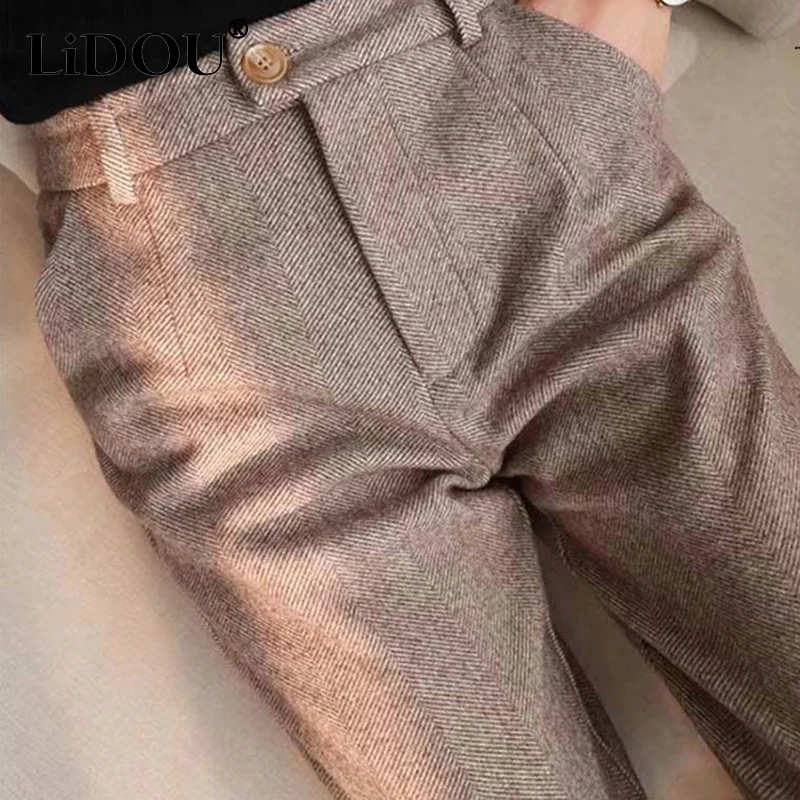 

Autumn Winter Solid Color Casual Aesthetic Harem Pencil Pants Women Loose Fashion Korean Office Lady Trouser Streetwear Clothes