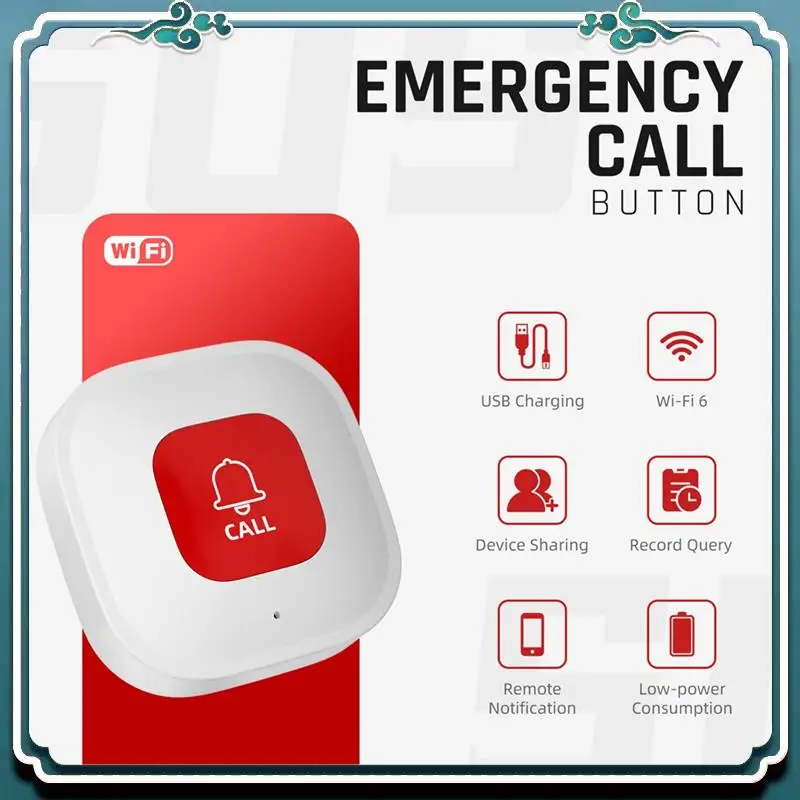 SINGCALL Caregiver Pager System - Wireless Emergency Alert Button For Elderly With Smartphone Notifications