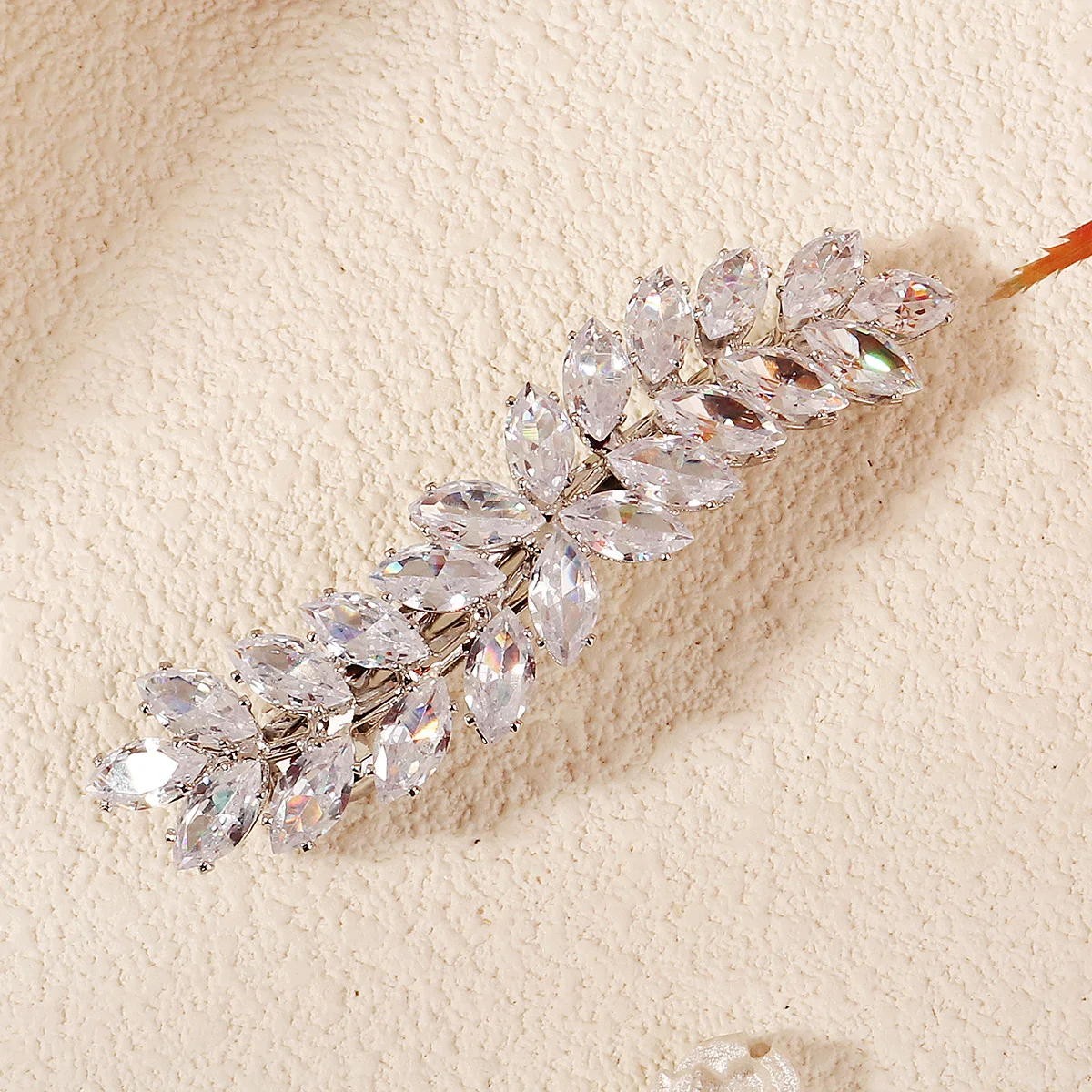 1PC Mode Zirkon Blatt Haarspange Für Frauen und Mädchen Täglichen Haar Clips Schmuck Haar Zubehör Kopfschmuck Urlaub Geschenke – Detail 6