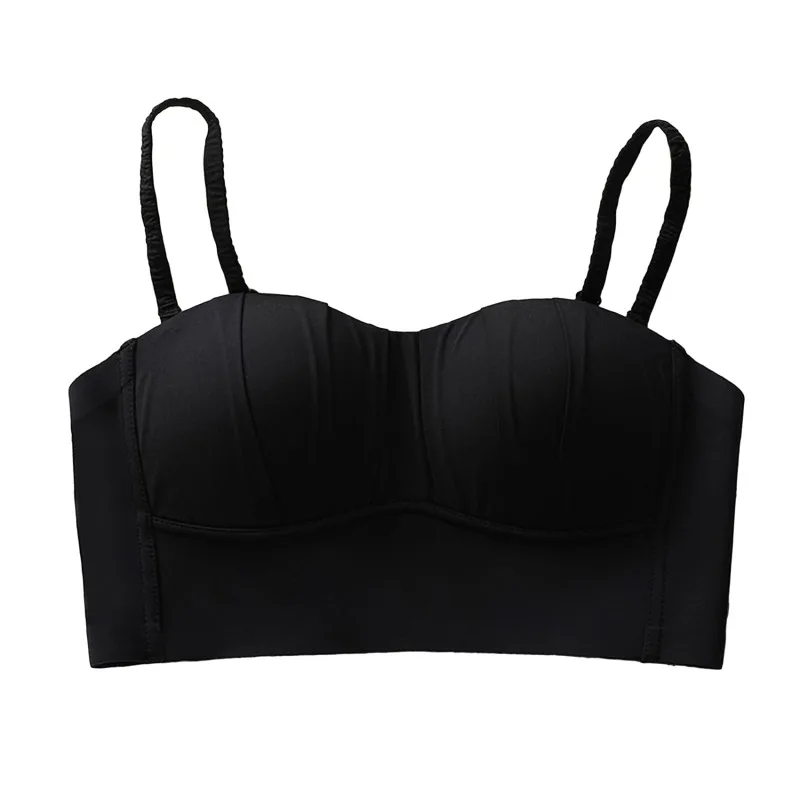 New Nylon French Pleated Bra New Detachable Ringless Thin Bra Without Underwire Seamless Underwear for Women Bras for Women