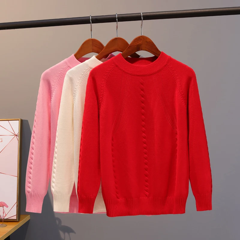 

Women Sweater Half High Collar Autumn Winter Pullover Warm Casual Jumpers Korean Fashion Slim Knitwear Solid 2023 New Q60