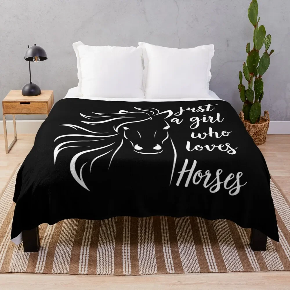 

Just A Girl Who Loves Horses Throw Blanket Moving Blanket manga Retro Blankets Cute Blanket Plaid