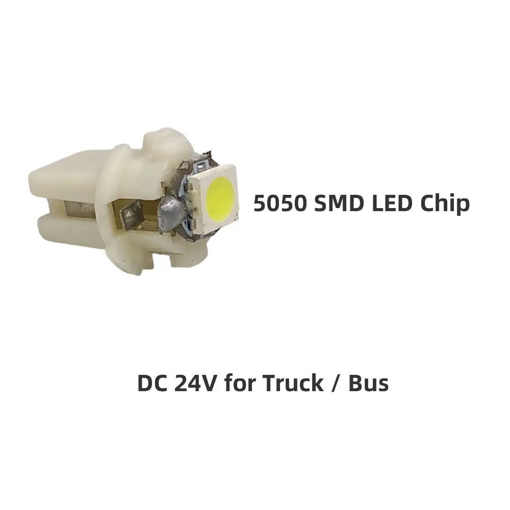 10 Luci LED B8.3D BAX10S Per Tachimetro E Strumenti Auto - Bianco Caldo 5050 SMD - Plug And Play