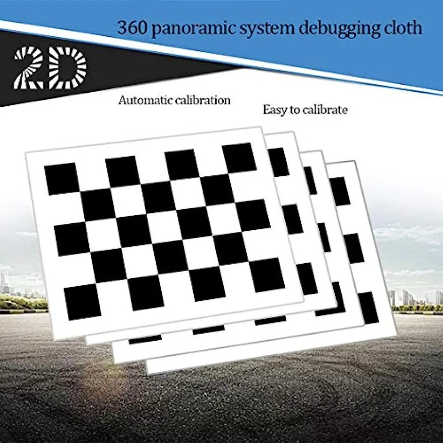 4pcs*(1.6 * 1.2M) 2D Vehicle Camera Calibration Calibration Cloth for 360-Degree Panoramic Bird's-Eye Panoramic DVR System