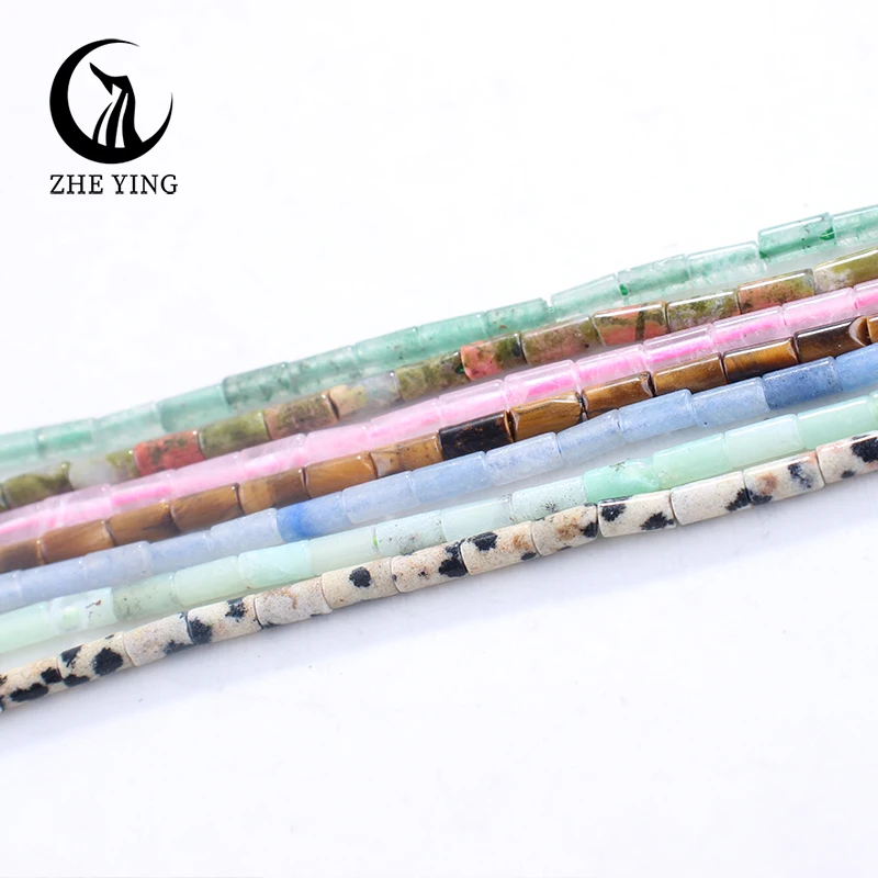 저잉 2x4mm 실린더 비즈 작은 천연 스페이서 스톤 비즈 쥬얼리 제작 DIY 액세서리용
