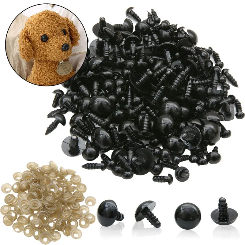 20pcs 6-20mm Black Plastic Safety Eyes for teddy bear/Dolls/Toy  Animal/Felting - AliExpress