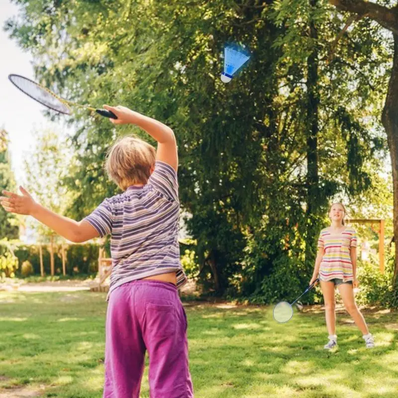 Lighting Badminton Night Glowing Shuttlecock Colorful Foam Ball Windproof Light-Up Outdoor Sports Entertainment For Children And