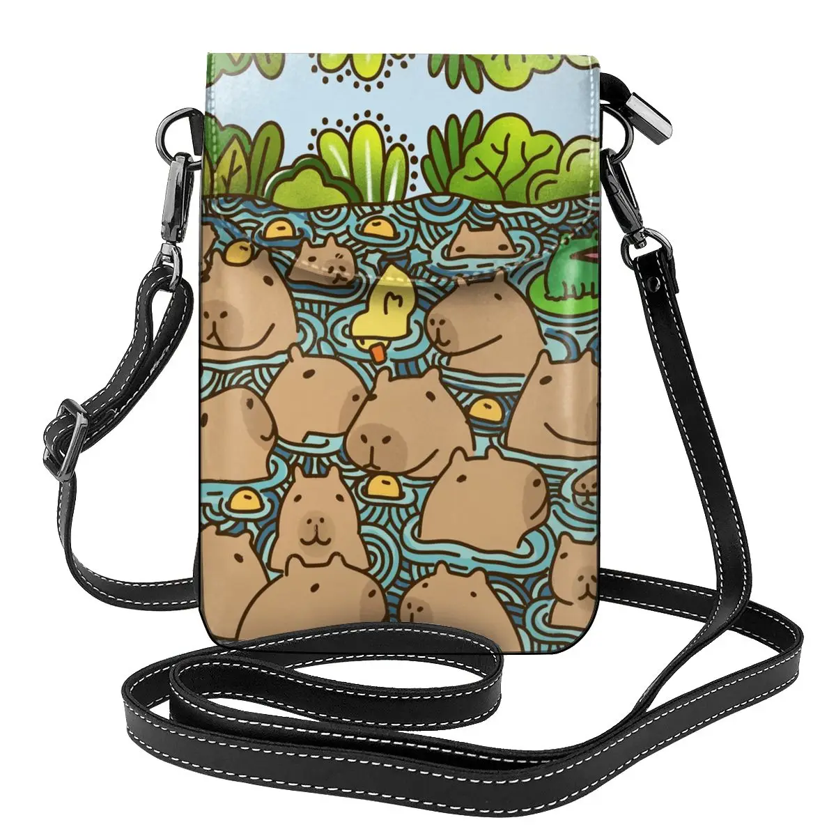 

Летняя Наплечная Сумка Capybaras, Симпатичные деловые кожаные женские сумки с мультяшным грызуном, женский подарок, эстетический кошелек