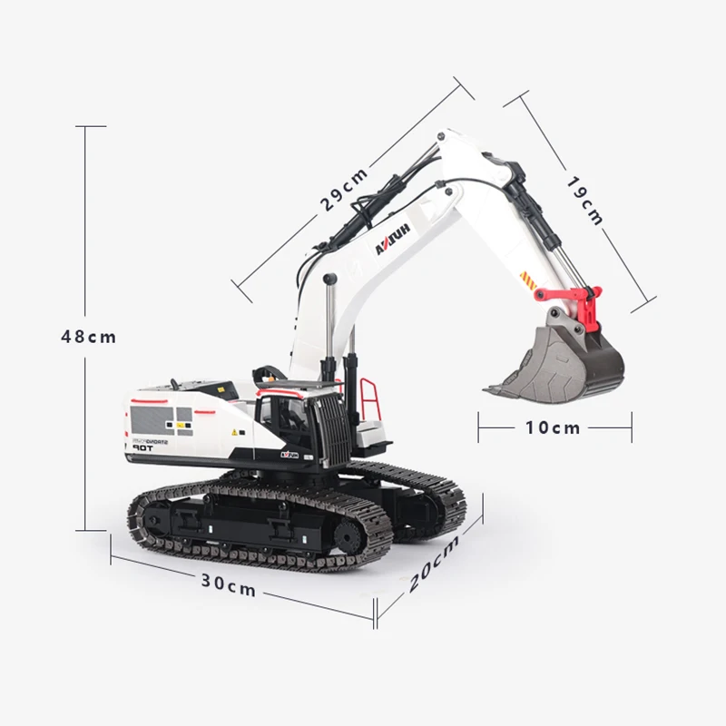 1/14 HUINA Metal RC Excavator Truck Car Remote Control Model 1594 Light Battery Sound Outdoor Toys For Boys TH19286-SMT4 4