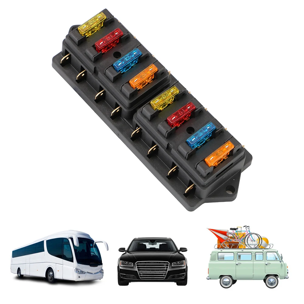 Blade Fuse Box Car Fuse Holder Plastic Cover 8 Way Car Fuse Box For
