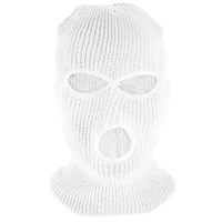 Ski Mask for Men Three Hole Wool Hat Knitted Full Face Windproof Riding Warm Cover White 3-hole Man 1