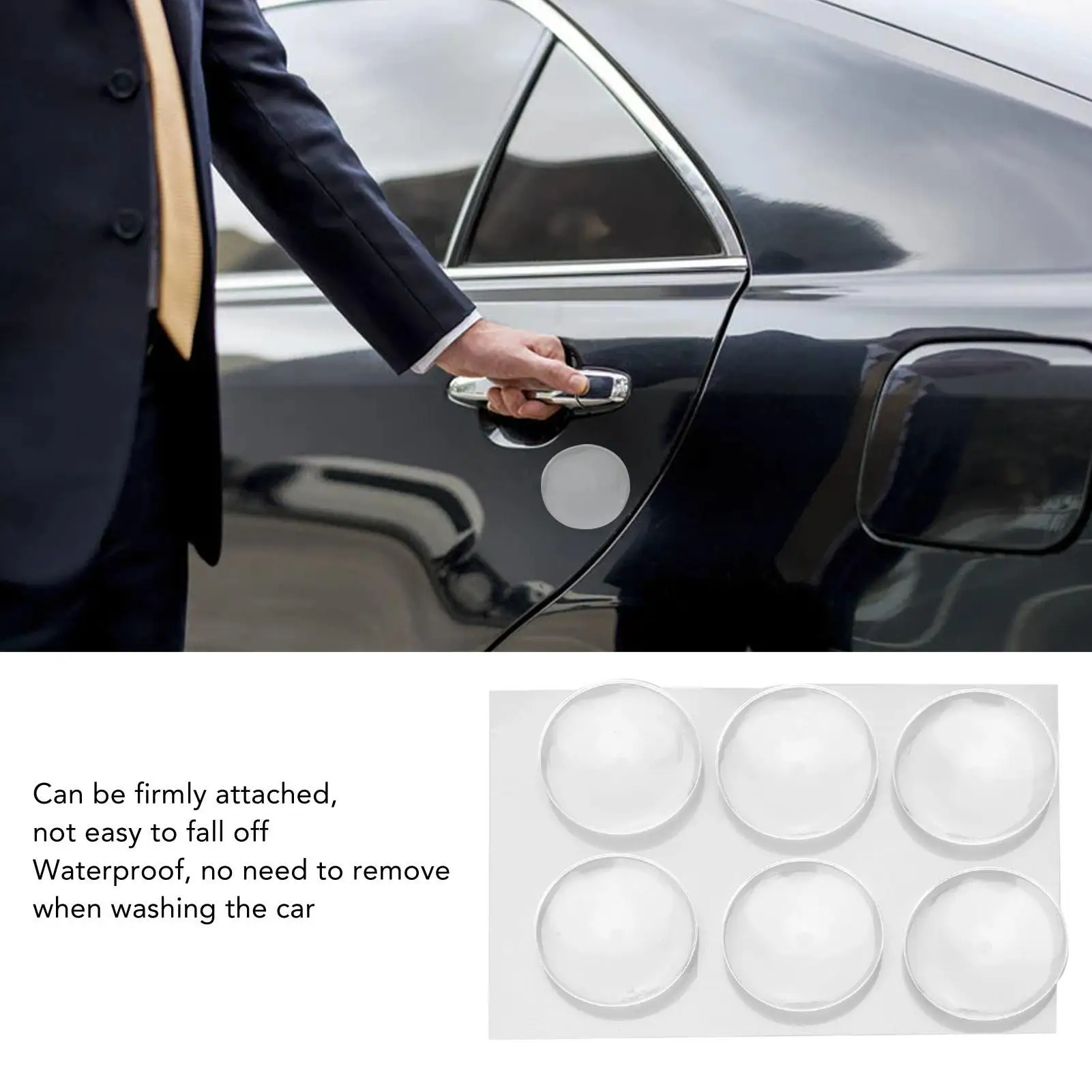 12 Pcs Door Stopper Wall Protector 40mm Transparent Soft Strong PU Round Door Handle Protector Bumper Set
