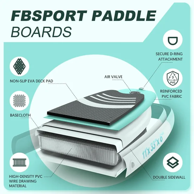 11' Premium Stand Up Paddle Board, Wide Stable SUP with Accessories & Bag for Youth & Adult