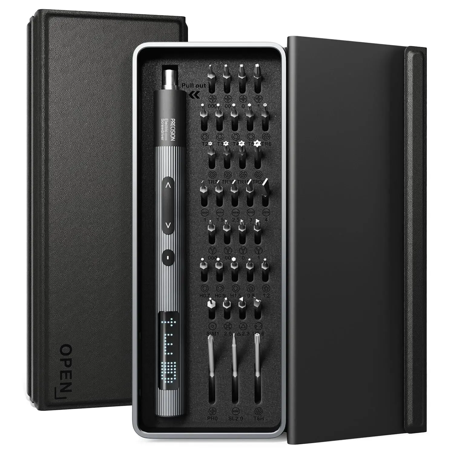 전기 스크루 드라이버 세트, 정밀 수리 도구, 빠른 충전, 알루미늄 합금 핸들, LED 디스플레이, 휴대폰 시계용, 36 in 1