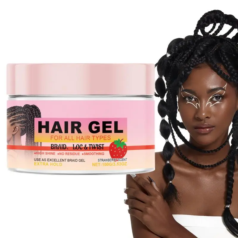 Braid Gel Edges Control Strong Hold Pomade Anti-Frizz Smooth Lasting Broken Hair Finishing Shaping Hair Edges Control Cream