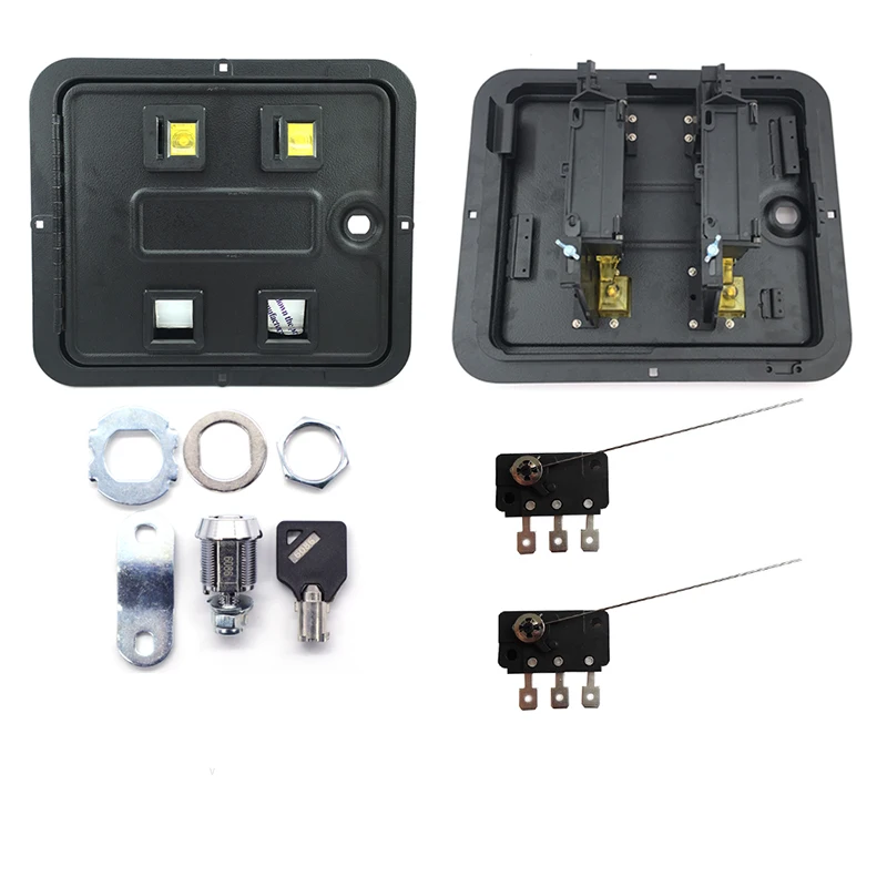 Pinball Coin Door Cam Lock Coin Switch Stile Americano Twin Coin Acceptor Portamonete In Metallo Per Flipper Cabinet Game Machine
