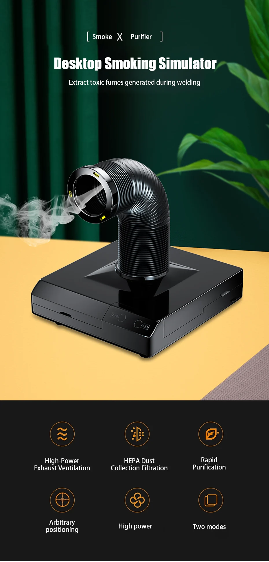 High-Power Soldering Smoke Extractor HPV Filtration Fume Extractor PCB Soldering