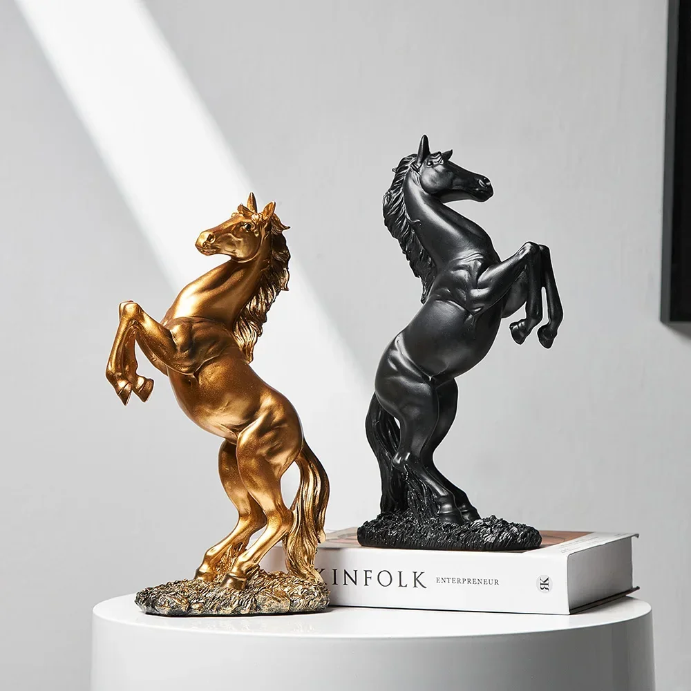 

Desk Decoration Horse Sculptures Figurines for Interior Modern Home Decoration Luxury Ornaments for Rooms Feng Shui Figurine