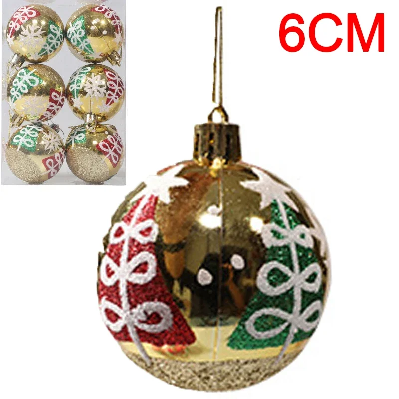thumbnail image 1 of 6 bolas navideñas rojas, verdes y blancas para adornos de árbol de Navidad, bolas colgantes para Año Nuevo, decoraciones navideñas para fiestas en el hogar, 1 of 5