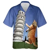 Animal Funny Cat 3d Print Shirts Men Fashion Hawaiian Clothing Shirt Short Sleeve Casual Blouses Single-Breasted Cats Man Tops 2