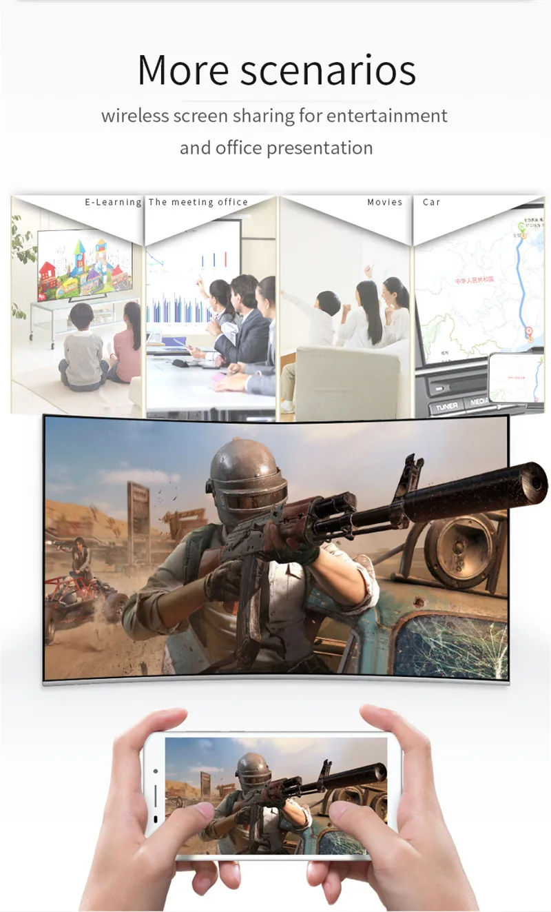 Récepteurdécodeur,Dongle récepteur Wifi pour écran miroir 1080P