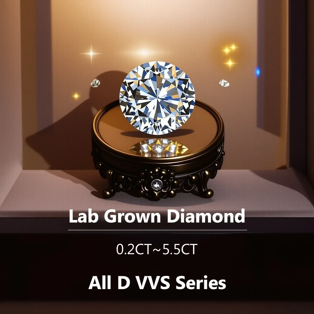 100% 진짜 D VVS-VS 랩그로운 다이아몬드 0.2ct5.5ct HPHT 3EX..