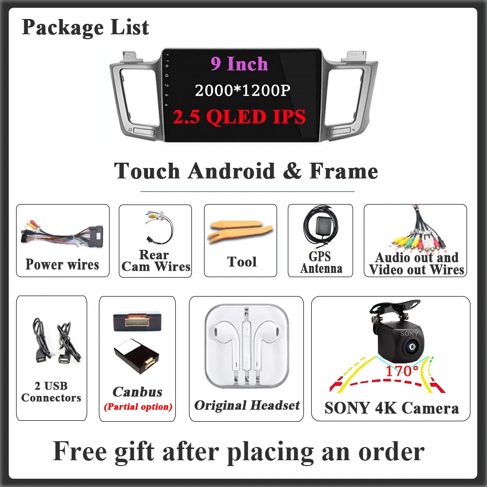  巡 ȵ̵ 13, Ÿ RAV4 4 XA40 5 XA50 2012-2018 ī÷ ̼, ڵ  IPS ũ ׷ TV 