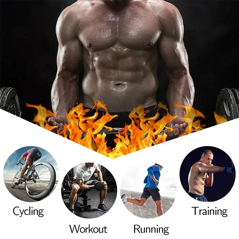 Men Workout Sauna Sweat Pants Hot Thermo High Waist Compression Shorts Waist Trainer Body Shaper Sports Weight Loss Shapewear