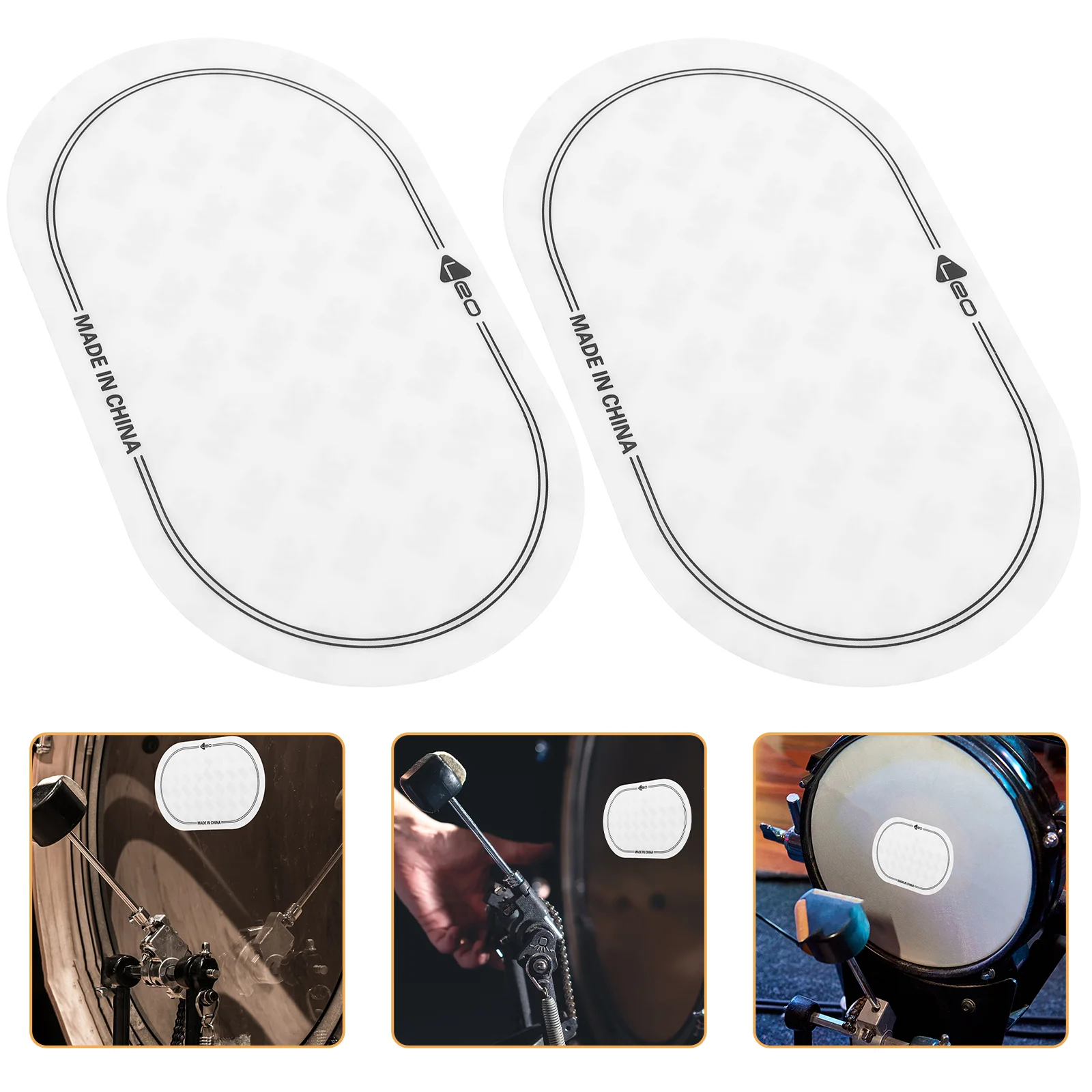 

2 Pcs Drum Kit Screen Protector Area Rugs Protective Sticker Percussion Pads Set Ground Pte Skin Accessories
