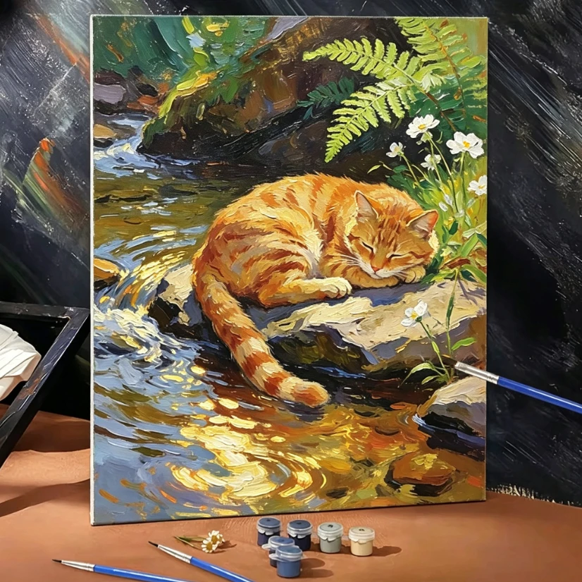 Paint By Numbers Cat Animals Kit PreDrawn Canvas Acrylic Paint Set Stress Relief DIY Craft Wall Decor Gift for BeginnersUnframed 1 Paint By Numbers Cat Animals Kit PreDrawn Canvas Acrylic Paint Set Stress Relief DIY Craft Wall Decor Gift for BeginnersUnframed 1