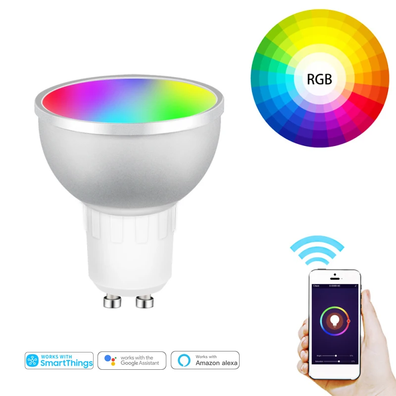 

Умная Светодиодная лампа Tuya 3,0, 5 Вт, RGB, управление голосом по часовой стрелке, регулируемая цветная умная лампа, работает с Alexa Home