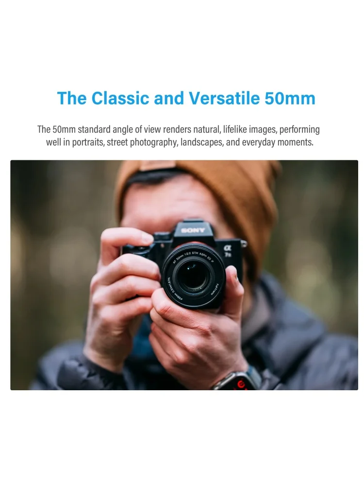 새로운 Viltrox AF 50mm F2.0 에어 풀프레임 카메라 렌즈 인물 사진 브이로그 프라임 렌즈 ( E 마운트 카메라 A7C2 ZV-E10ΩFX30 호환)
