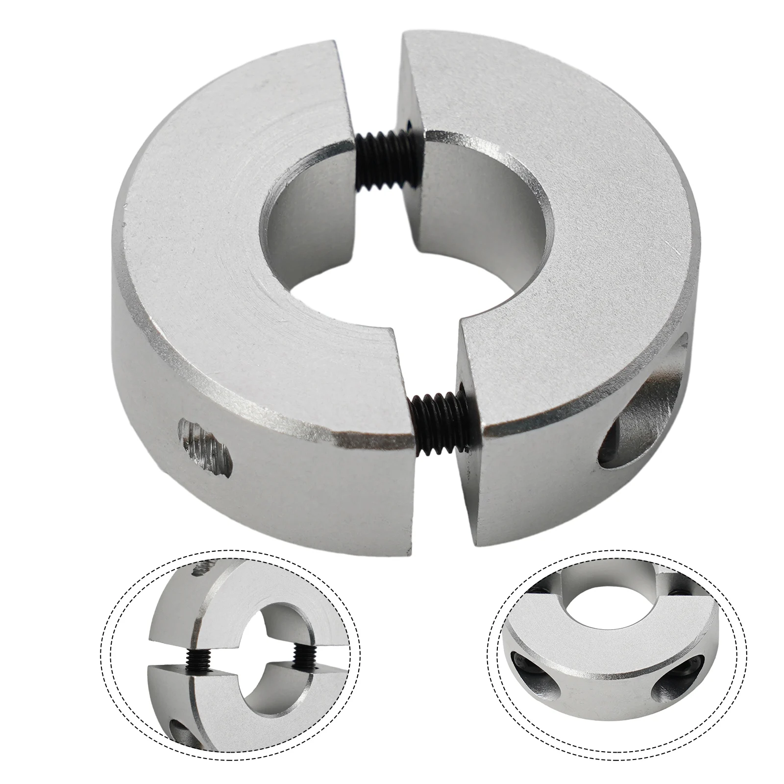 Klemmkragen, doppelt geteilt, 13–30 mm Innendurchmesser, Schaftkragen, Klemmtyp, Aluminiumlegierung, feste Ringe, Klemmkragen – Detail 2