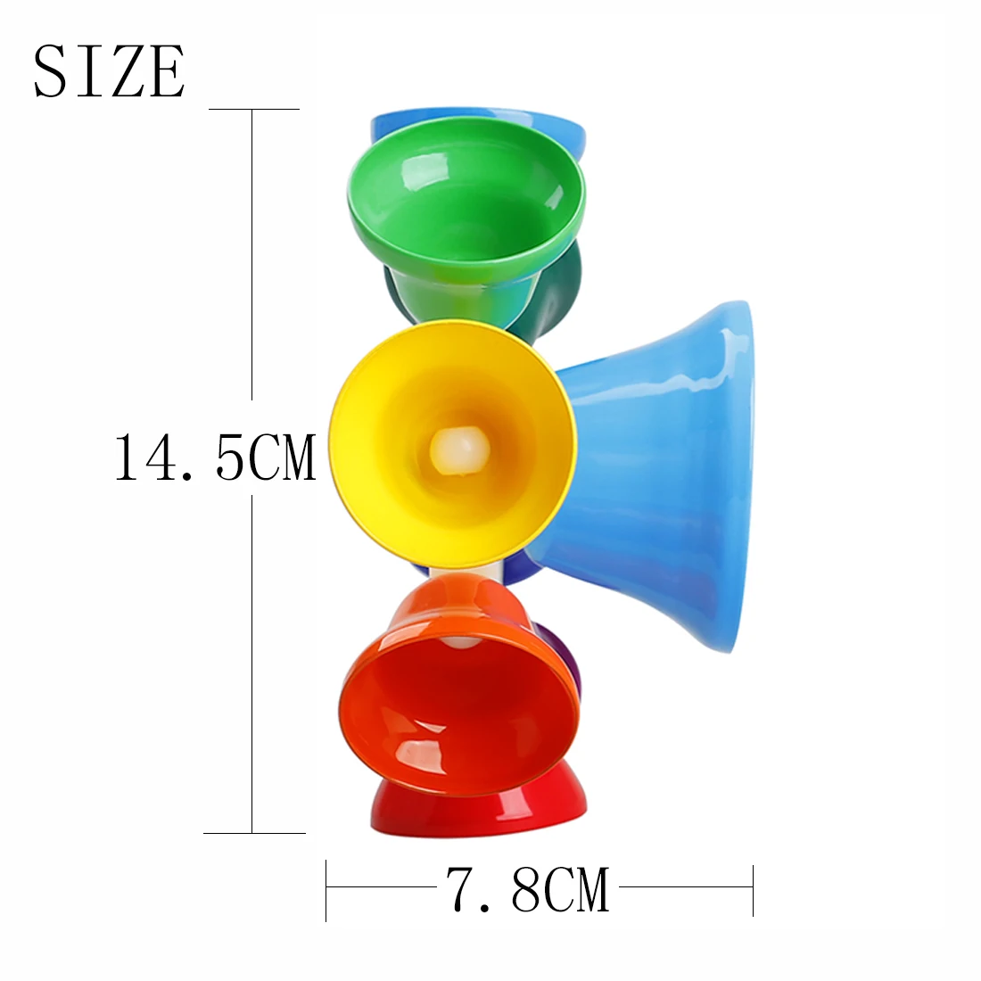 Orff 8-Note Bells Handbell Colorful Spinning Hand bells Children's Handbells Enlightenment Gifts Safety Durable Percussion Toys