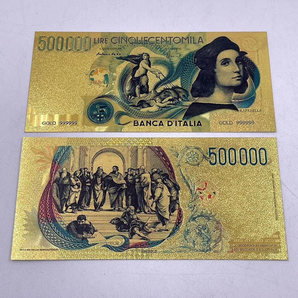 Description Picture 3 of itemNew arrival italian lira Gold Foil Banknote Euro Gift money Commemorative Italy Travelling Souvenirs Gift for Collection
