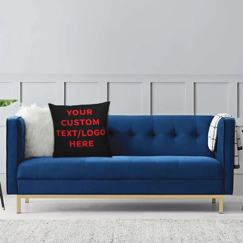 Custom Fashion Your Custom Text Logo Photo Here Cushion Covers 40x40cm Polyester Pillow for Sofa Square Pillowcase 5