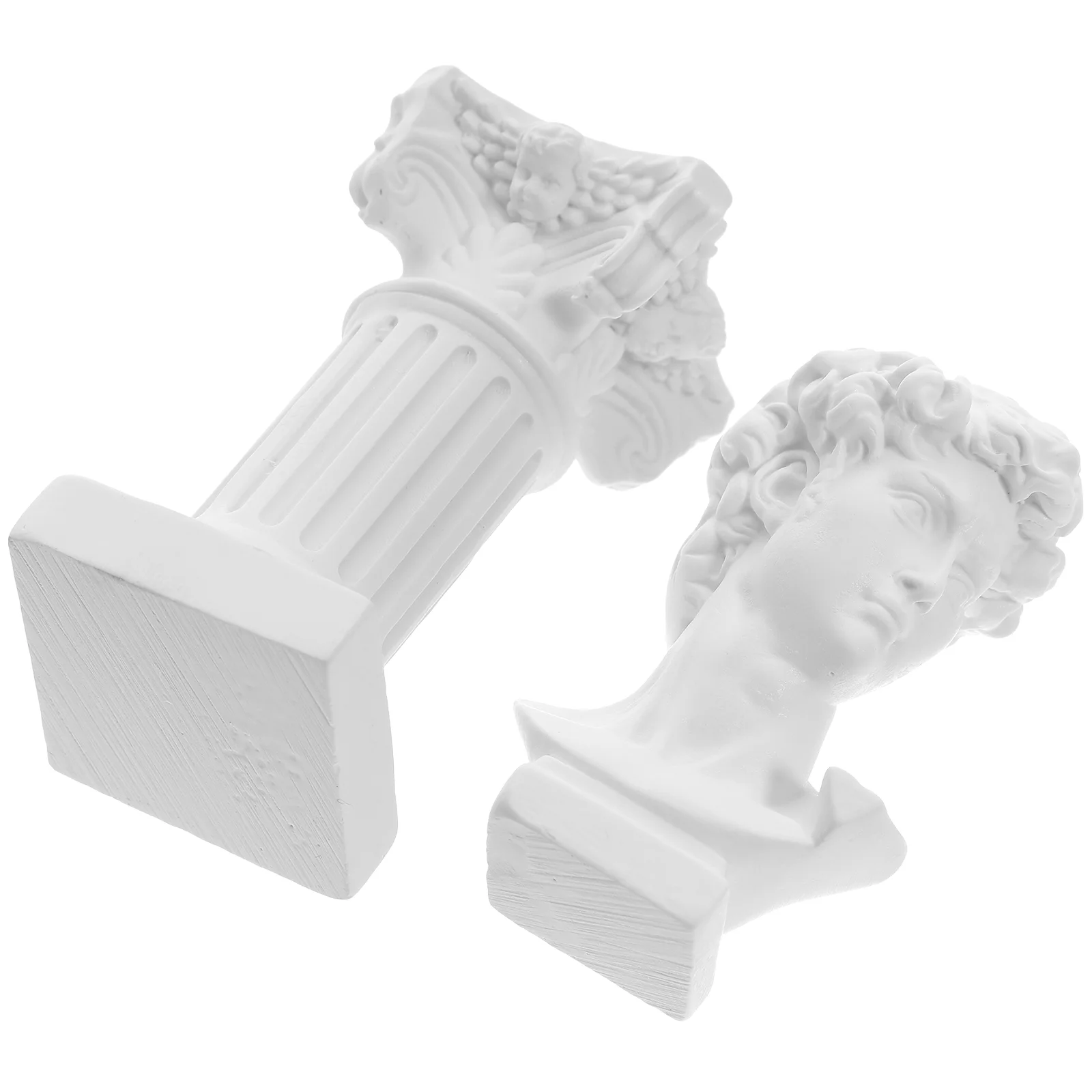 

Greek Statue Bust Resin Mythology Sculpture White Roman Pillars Greek Columns David Head Artist Figurine Roman