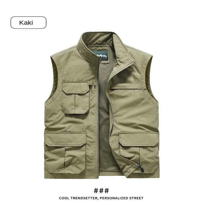Coat Summer for Men Vest Work Men's Sleeveless Spring MAN Multi-pocket Tactical Coats Original High Quality Military Hunting Zip