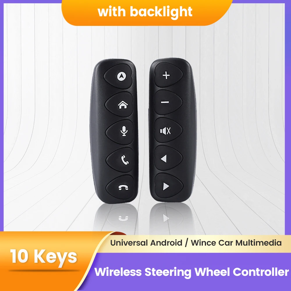 

Контроллер рулевого колеса с 10 кнопками, кнопки рулевого колеса для Android, автомобильный пульт дистанционного управления, электронные аксессуары, автозапчасти