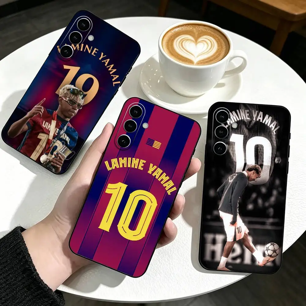 Football Lamine Yamal Black Silicone Soft Phone Case