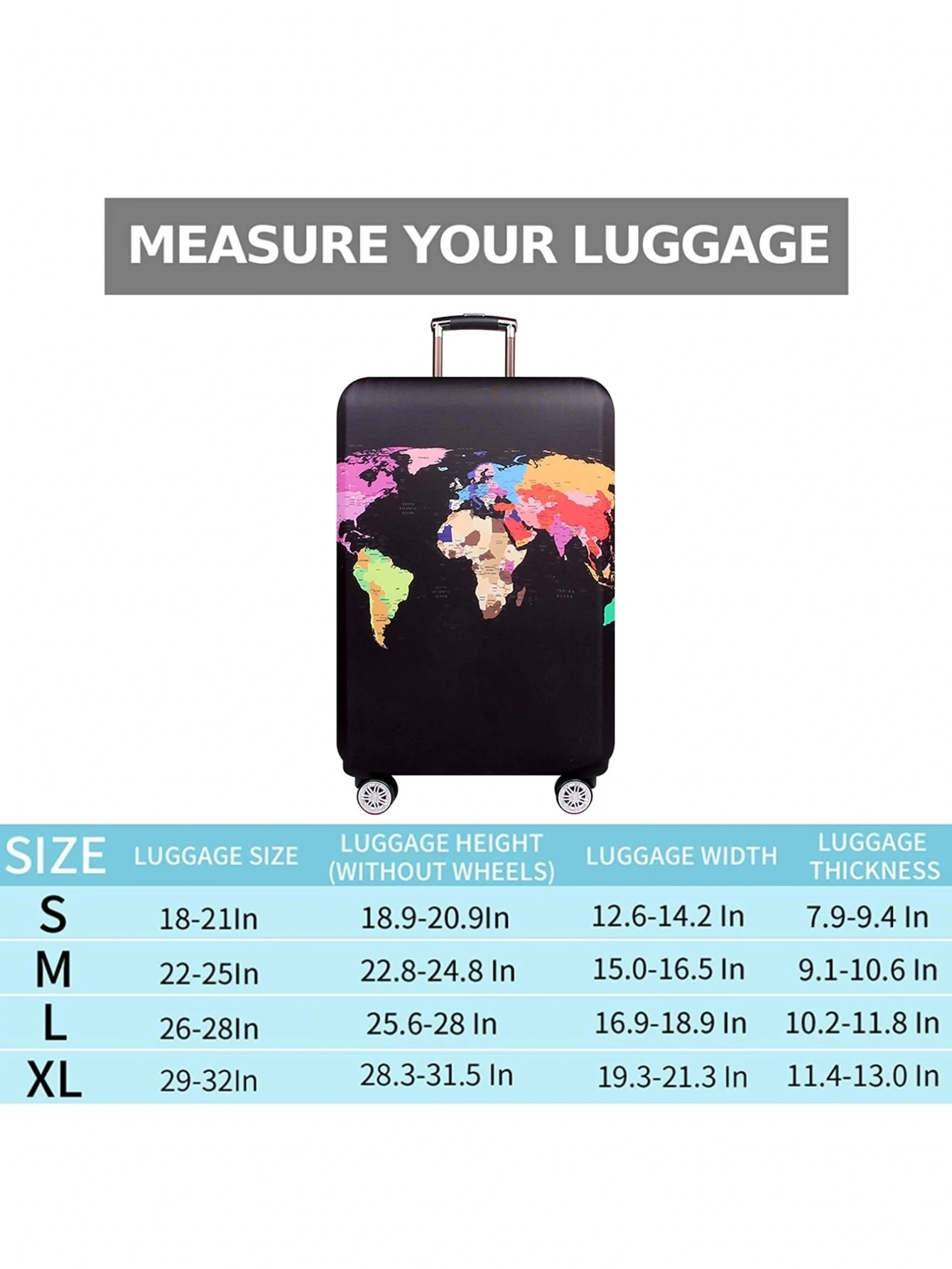Luggage Cover Stretch Fabric Suitcase Protector Baggage Dust Case Cover Suitable for18-30 Inch Suitcase Case Travel Organizer