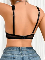 Soutien-gorge ultra-fin en dentelle violette avec support de jante en acier Conception transparente demi-tasse sans rembourrage Lingerie sexy sous-vêtements pour femmes 6