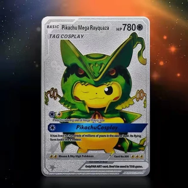 New 9 models DIY Pokemon Metal Cards Pikachu Charizard Silver Vmax TAG Battle Card Game Collection Cards Gift Toys 3