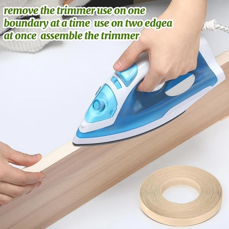 ABJY-3Pcs Edge Banding Tool Set 3/4 Inch X 50Ft, Pre-Glued Real Wood Veneer Edging,For Carpentry And Woodworking