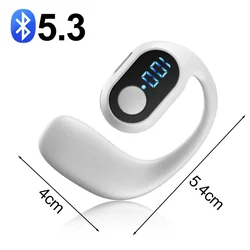 Wireless Bluetooth Earpiece V5.3 with Microphone - Handsfree Sports Headset (A - Single White)