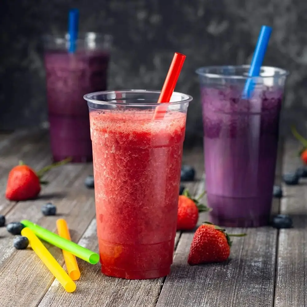 Plastic Disposable Straws Multicolor Summer Party Supplies