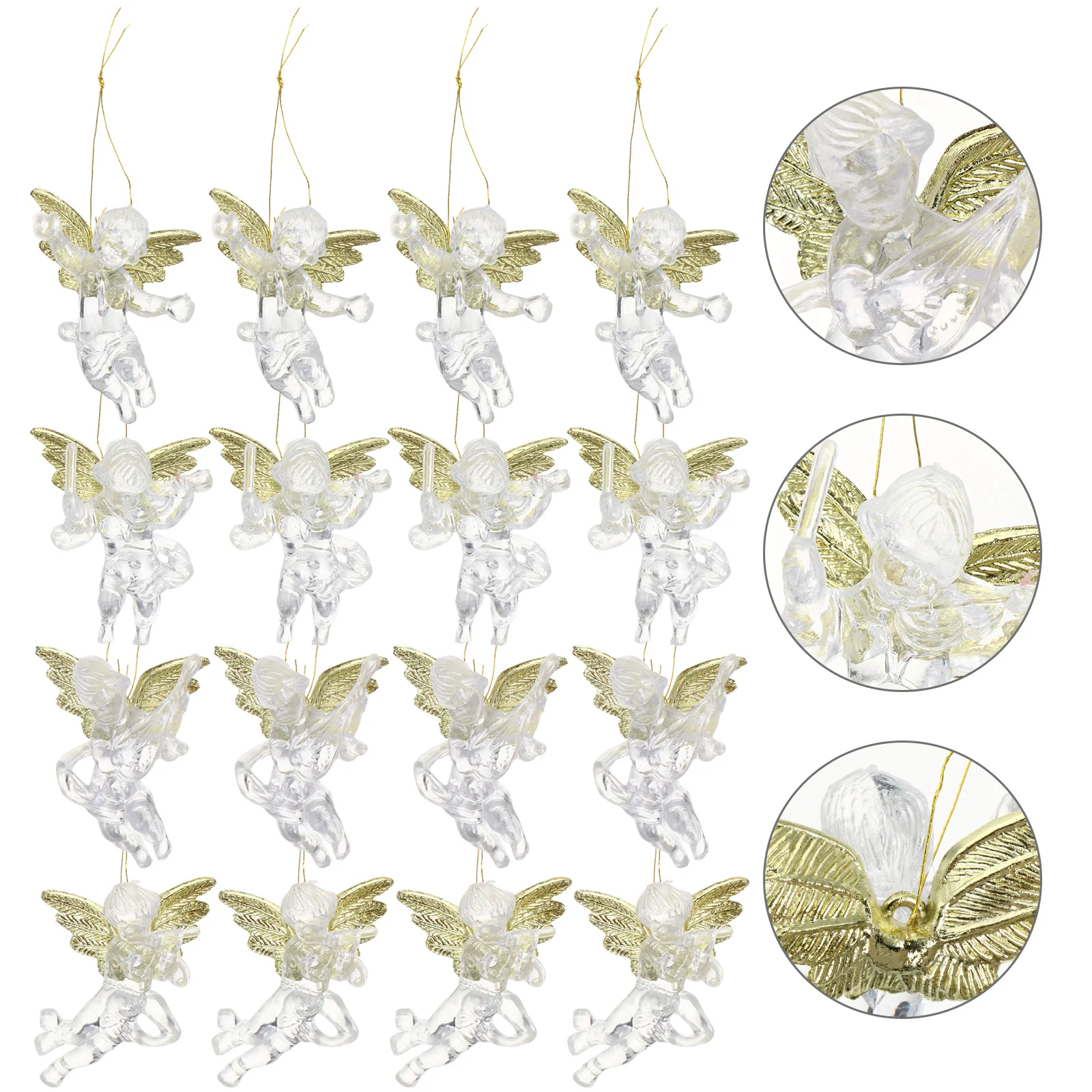 

6cm Christmas Hanging Ornaments Transparent Angel Pendants Chic Decors